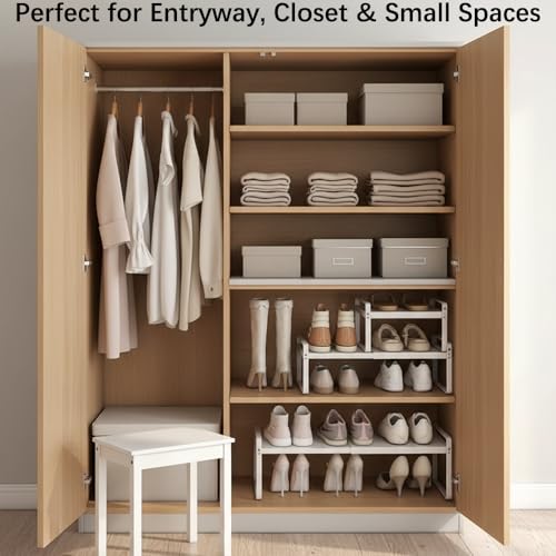 Expandable Shoe Rack, Closet Shoe Organizer, 7" High, 15"-24" - Image 7