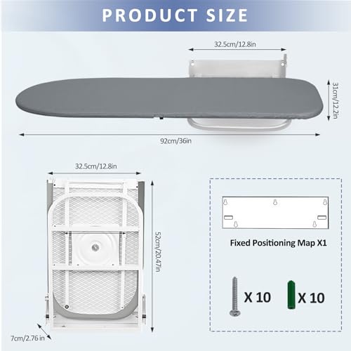 VerRich Foldable Wall Mounted Ironing Board 36” x | Laundry & Clothing - Image 3