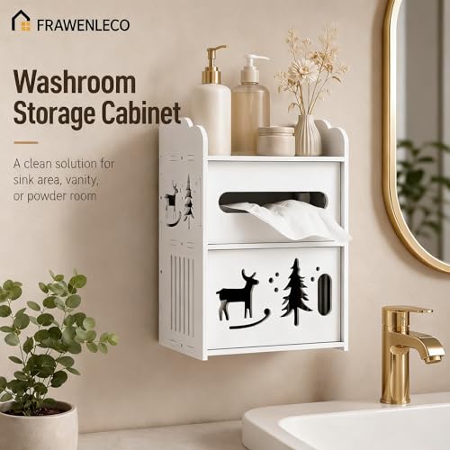 Wall Mounted Bathroom Organizer with Tissue Box Holder - Image 4