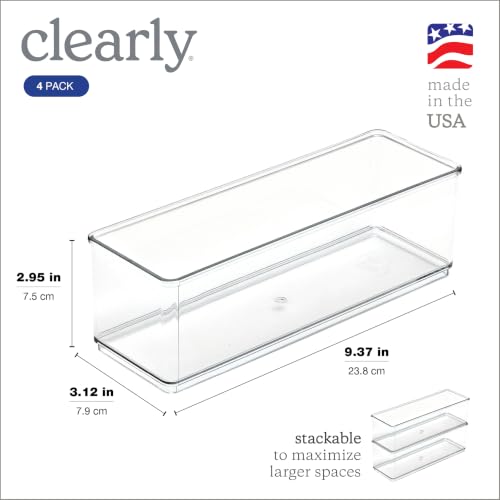 Clearly Small Narrow Drawer Organizer, 9.37"x3.12"x2.95", 4 Pack - Image 3
