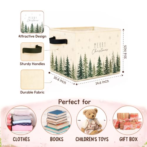 Merry Christmas Forest Storage Bin, Fabric Organizer - Image 4
