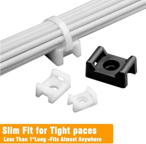 Black Cable Zip Tie Mounts Kit-100 Pcs Cable Zip Tie Saddle Type - Image 5