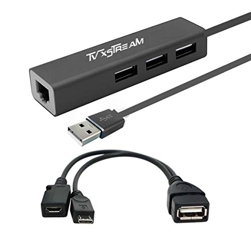 LAN Ethernet Adapter with 3 USB Port Hub with OTG USB Power - Image 2