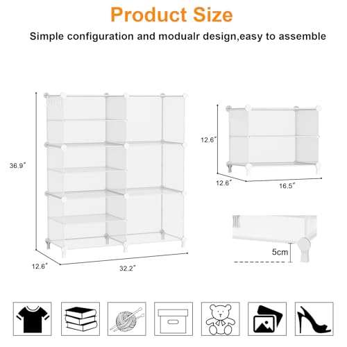 AWTATOS Closet Organizer 6 Cube Storage Shelves, Transparent - Image 4