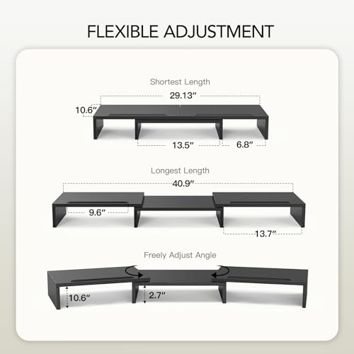 Dual Monitor Stand Riser for Desk, Office Desk Organizer Stand - Image 3