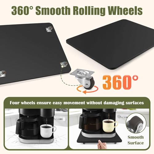 Sliding Tray for Coffee Maker, 360° Rolling Tray Appliance - Image 6
