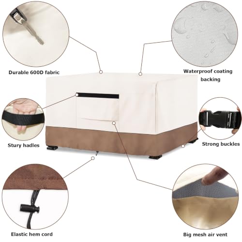 Fire Pit Cover,Outdoor Heavy Duty 600D 100% Waterproof Fire Pit - Image 6