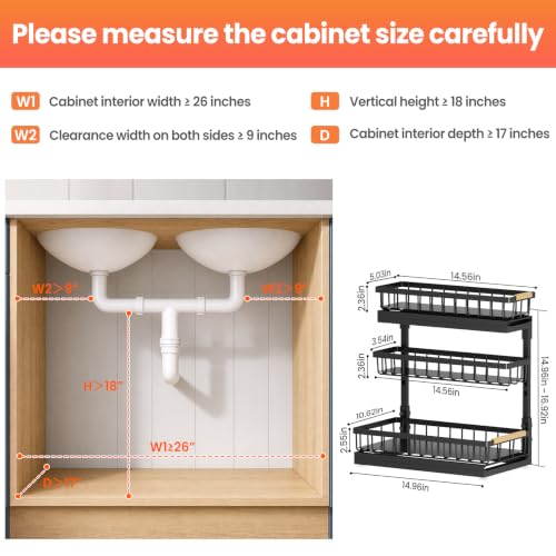 Under Sink Organizer and Storage for Bathroom and Ki | Pull Out Organi - Image 3