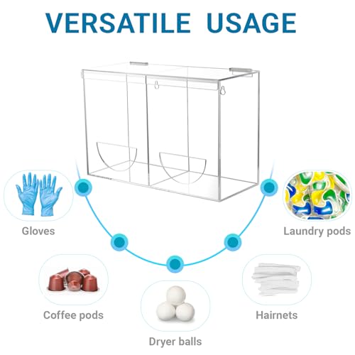 Glove Dispenser Wall Mounted Medical Glove Holder with 2 - Image 4