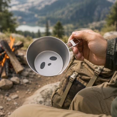 Ultralight Panda Titanium Sierra Cup with Titanium Spoon - Image 5