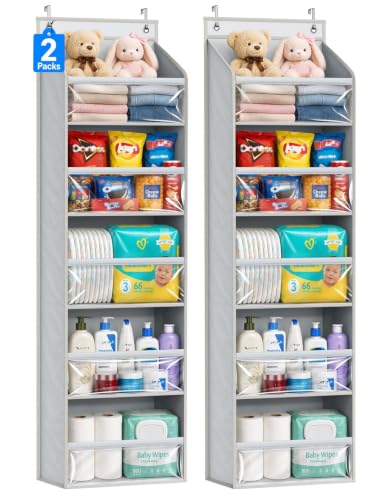 2 Pack Over the Door Organizer, Large Capacity Closet Door - Image 2