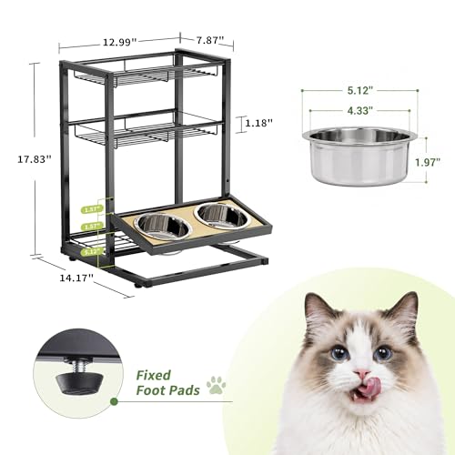 Elevated Cat Bowl Stand Feeding Station, 3-Tier Cat Food - Image 5