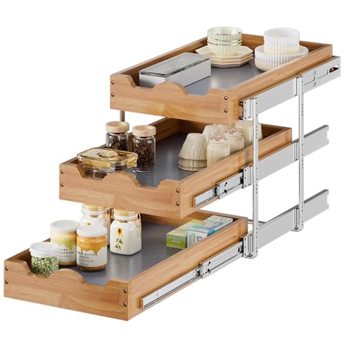 OCG Pull Out Drawer 14" W x 21" D, 3 Tier Pull Out Cabinet - Image 2