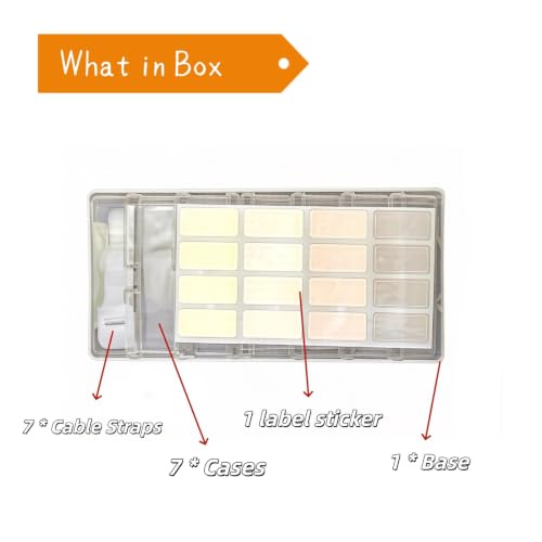 7 Case Cable Storage Box with Cable Straps and Label Stickers - Image 3