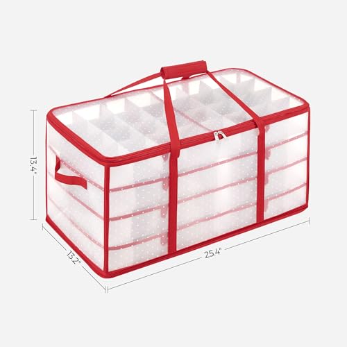 SONGMICS Large Christmas Ornament Storage Box, with 128 Slots - Image 4