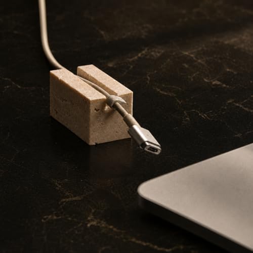 Travertine Cord Holder-Cable Organizer for Desktop, Nightstand - Image 4