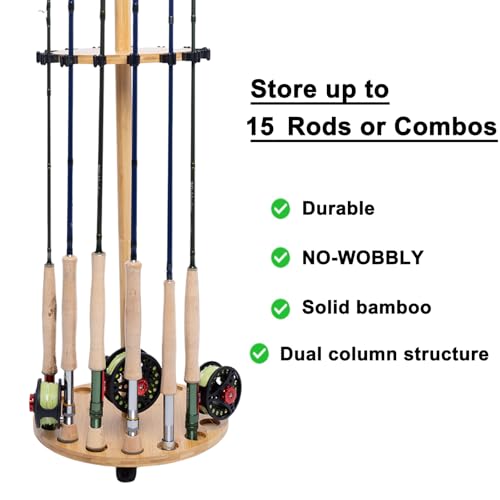 Fishing Pole Rod Racks—Floor Stand Bamboo Fishing Gear - Image 4