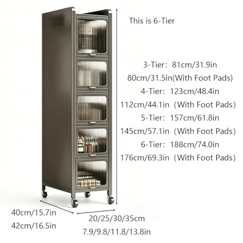 Slim Storage Cart Rolling Narrow Organizer Pull Out Rack - Image 3