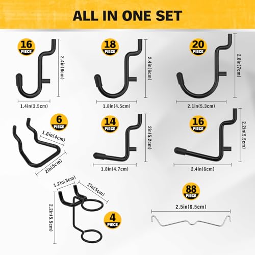 200-Piece Extra Thick Pegboard Hooks Set, 1/4" Heavy Duty - Image 4