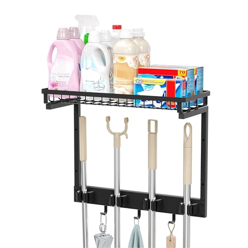 XLP Broom Holder Wall Mount, Mop Organizer Wall Hanging - Image 2