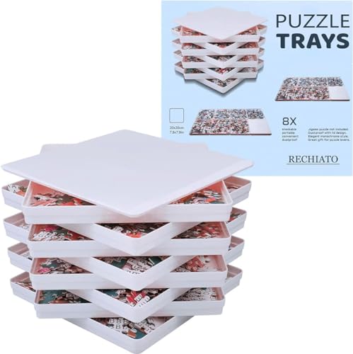 8 Stackable Puzzle Sorting Trays for Jigsaw Puzzles Puzzle Holder - Image 2