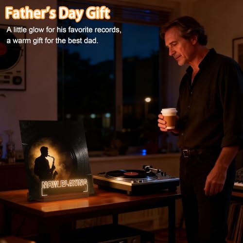 CoolGift Mart Now Playing Vinyl Record Stand, Light up Record - Image 4