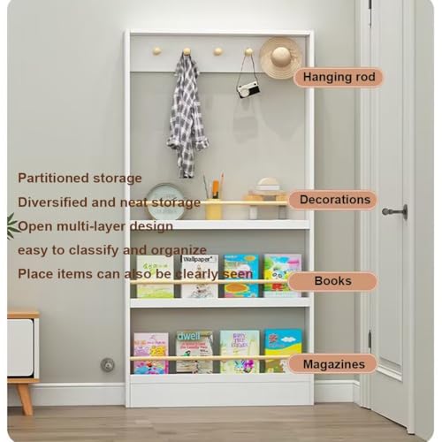 Behind Door Bookshelf Tall Narrow Book Shelf,Behind Door 3/4 Tier - Image 4