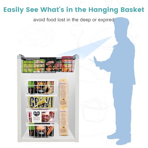 2 Pack Expandable Freezer Organizer Bins, Adjustable Wire - Image 6