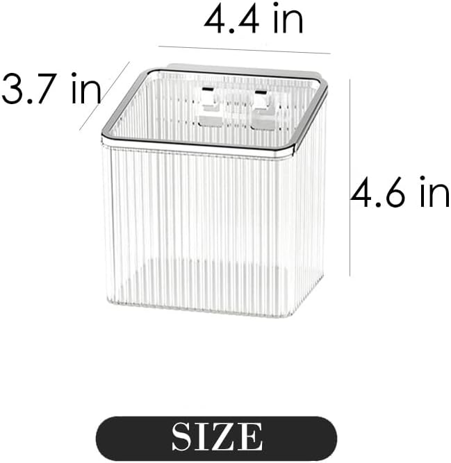 Adhesive Wall Shelves No Drill Hanging Organizer - Plastic Floating Storage Bins for Kitchen,Bathroom,Office - Makeup and Home Goods Mountable Shelf (Transparet and Silver)