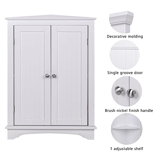 Spirich Corner Bathroom Cabinet with Doors and Adjustable Shelf - Image 6