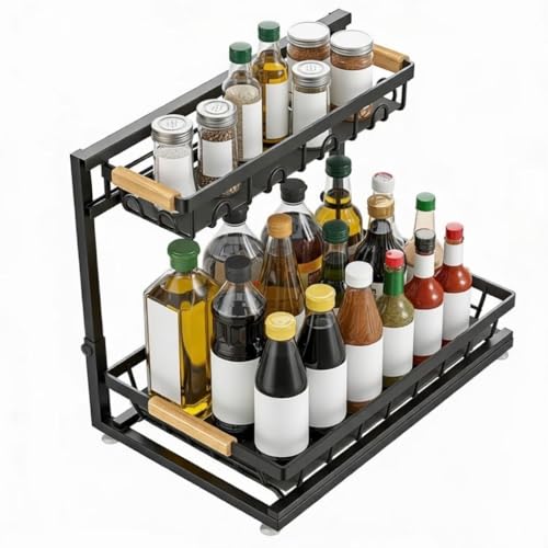 Expandable 2-Tier Under-Sink Organizer with Sliding Drawer – - Image 8