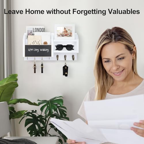 Lwenki Mail and Key Holder – Wall Mount Key Hanger with Shelf - Image 4