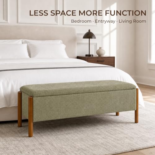 50" Shoe Bench with Storage, Chenille Shoe Rack Bench - Image 5
