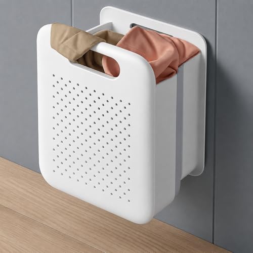 Collapsible Laundry Basket, Wall Mounted Foldable Hamper - Image 2