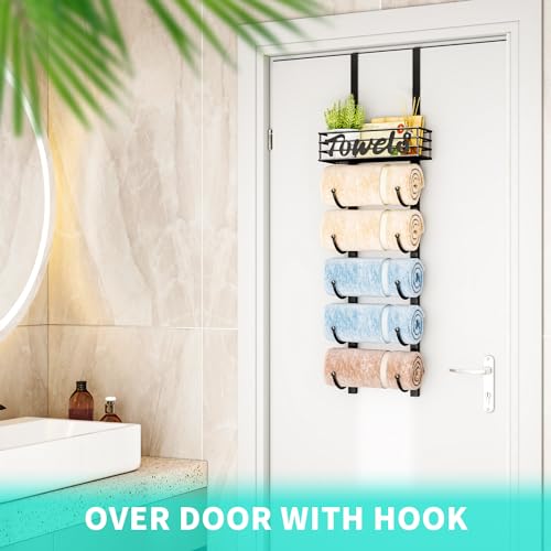 HapiRm Towel Racks for Bathroom Storage - 6 Tier Over - Image 6