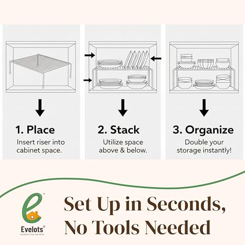Evelots 2-Pack Wire Shelves, Cabinet Shelf Risers & Freezer - Image 6