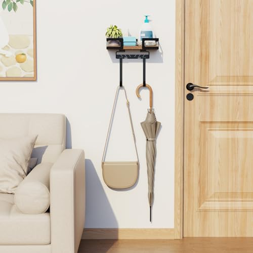 Ironing Board Hanger Wall Mount with Rustic Wood Shelf - Image 7
