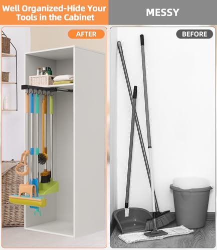 Pull Out Broom Holder With Adjustable Double Row Sliding - Image 4