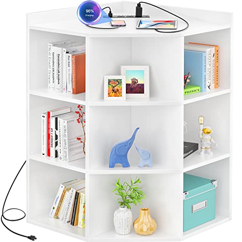 Aheaplus Corner Cabinet, Corner Storage with USB Ports - Image 2