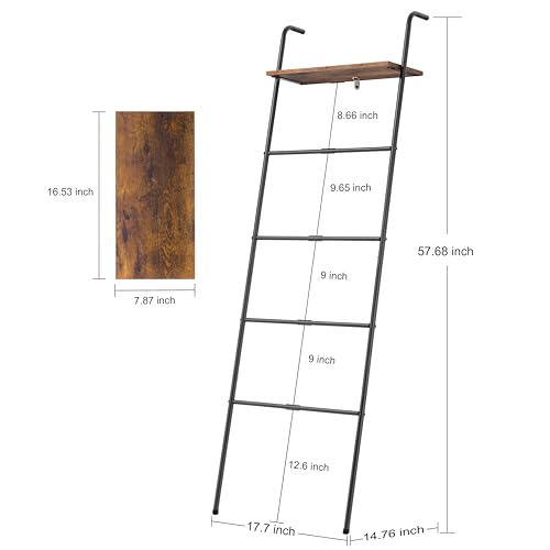 Blanket Ladder for Living Room,5 Layer Wall-Leaning - Image 4