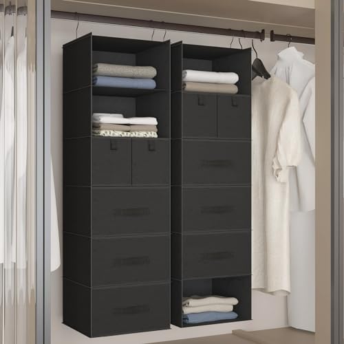 6-Shelf Hanging Closet Organizer with 5 Drawers, Non-Woven - Image 7