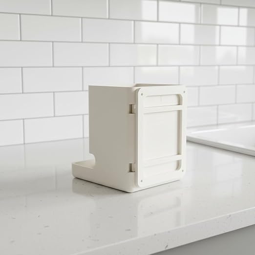 Dishwasher Tablet Storage Box with Slide Rail Mount - Under Cabinet Organizer Holder for Dishwasher Pods (Includes Mounting Screws)