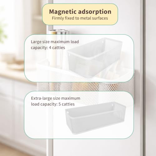 XIHIRCD 2pcs Magnetic Laundry Washer Shelf Organizer (White) - Image 6