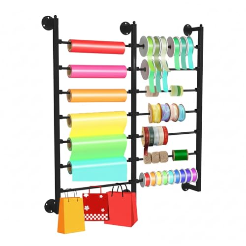 7-Tier Double Row Ribbon Storage Organizer, Wall Mounted - Image 2