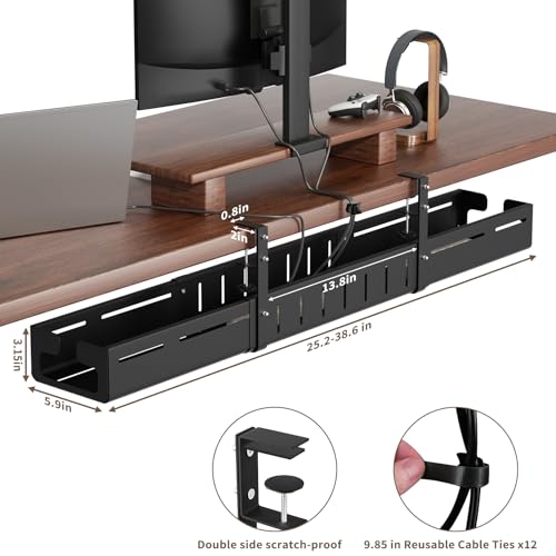 Under Desk Cable Management Tray, Expandable 25.2"–38.6" - Image 7
