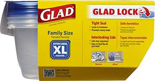 GladWare Family Size Food Storage Containers, XL | Large Square - Image 3