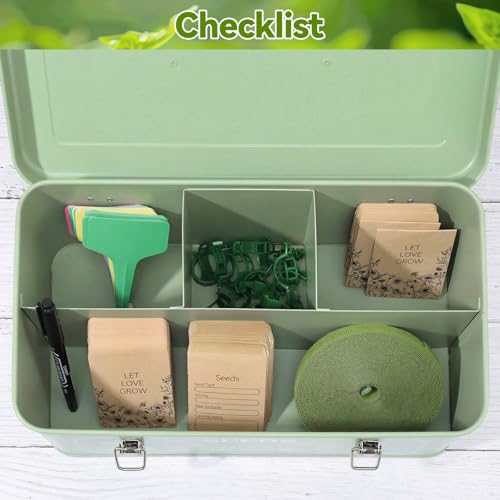 Pimoys Metal Seed Storage Box With Lid, 4 Compartments - Image 7