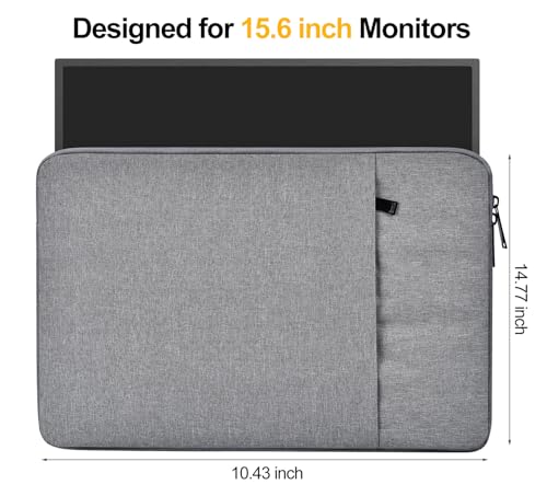 15.6 16.1 Inch Portable Monitor Case, Protective Padded Water - Image 3
