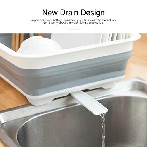 THANSTAR Collapsible Dish Drying Rack Portable Dinnerware Drainer - Image 6