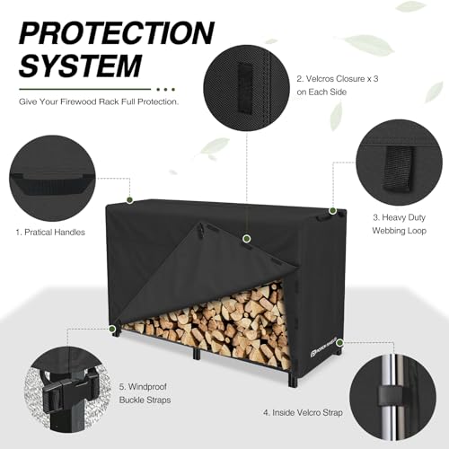 Porch Shield 8ft Waterproof Firewood Rack Cover (Cover Only) - Image 6